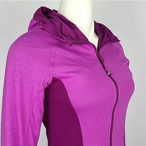 Lululemon In Flux Reversible Jacket Pink Purple Full Zip Hood Thumbholes Size 6 - Picture 7 of 15